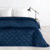 Bársony ágytakaró LUIZ8 sötétkék színben (Dobási méret (szélesség x hossz) 170x210 cm)