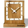 Fa asztali óra Négyzet alakú tölgyfa fehér