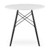 309469 2 okruhly jedalensky stol 80cm biely s ciernymi nohami