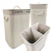 Fehér bambusz szennyestartó kosár 100l 2