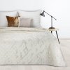 Bársonyos ágytakaró LUIZ6 fényes márvány mintával - krém (Dobási méret (szélesség x hossz) 200x220 cm)