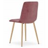 Bársony étkezőszék KARA sötét rózsaszín - bükk fém lábak (Székek száma 1 darab)