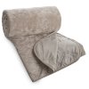 Bársony ágytakaró VELVET1 bézs színben (Dobási méret (szélesség x hossz) 170x210 cm)