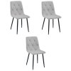 Étkezőszék LIBRA világos szürke fekete lábakkal 3 db