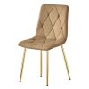LIBRA bársony étkezőszék - barna, arany lábakkal (Székek száma 1 darab)