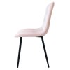 LIBRA bársony étkezőszék - világos rózsaszín, fekete lábakkal (Székek száma 1 darab)
