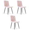 Étkezőszék LIBRA világos rózsaszín fekete lábakkal 3 db