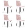 Étkezőszék LIBRA világos rózsaszín fekete lábakkal 4 db