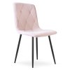 LIBRA bársony étkezőszék - világos rózsaszín, fekete lábakkal (Székek száma 1 darab)