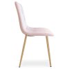 LIBRA bársony étkezőszék - világos rózsaszín bükk fém lábakkal (Székek száma 1 darab)