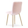 LIBRA bársony étkezőszék - világos rózsaszín bükk fém lábakkal (Székek száma 1 darab)