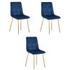 LIBRA étkezőszék sötétkék arany lábakkal 3 db