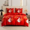 Karácsonyi ágynemű PGJ 25 piros színben, hóemberrel