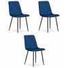 Bársony étkezőszék szett TURIN sötétkék 3 db