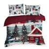 Karácsonyi ágynemű pamutszaténból NIKO (Az ágynemű mérete szélesség x hosszúság: 140x200cm + 1 db 70x80 cm)
