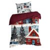 Karácsonyi ágynemű pamutszaténból NIKO (Az ágynemű mérete szélesség x hosszúság: 140x200cm + 1 db 70x80 cm)