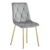 LIBRA bársony étkezőszék - szürke, arany lábakkal (Székek száma 1 darab)