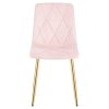 LIBRA bársony étkezőszék - világos rózsaszín arany lábakkal (Székek száma 1 darab)