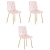 LIBRA bársony étkezőszék - világos rózsaszín arany lábakkal (Székek száma 1 darab)