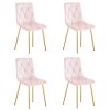 LIBRA bársony étkezőszék - világos rózsaszín arany lábakkal (Székek száma 1 darab)