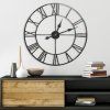 390438 1 nastenne kovove hodiny v style vintage 70 cm cierne