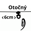 Otočný čierny bežec na šnúrke každé 6cm + Francúzsky háčik