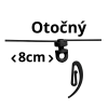 Otočný čierny bežec na šnúrke každé 8cm + Francúzsky háčik