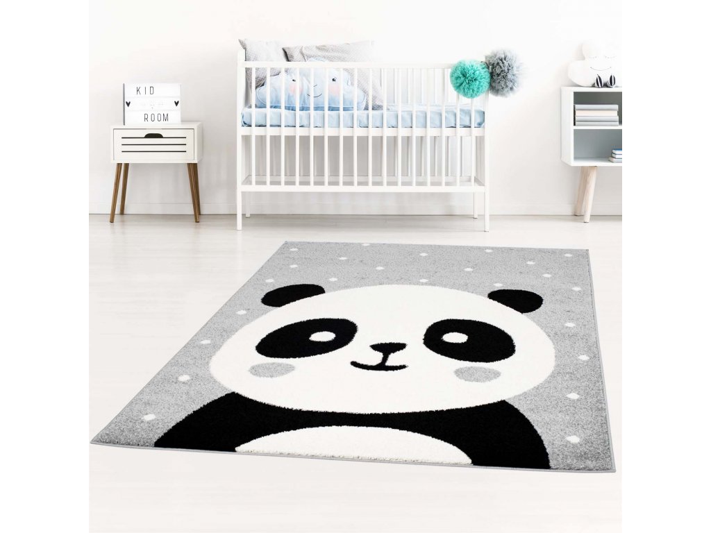 Moderný koberec BUBBLE - Sivá panda