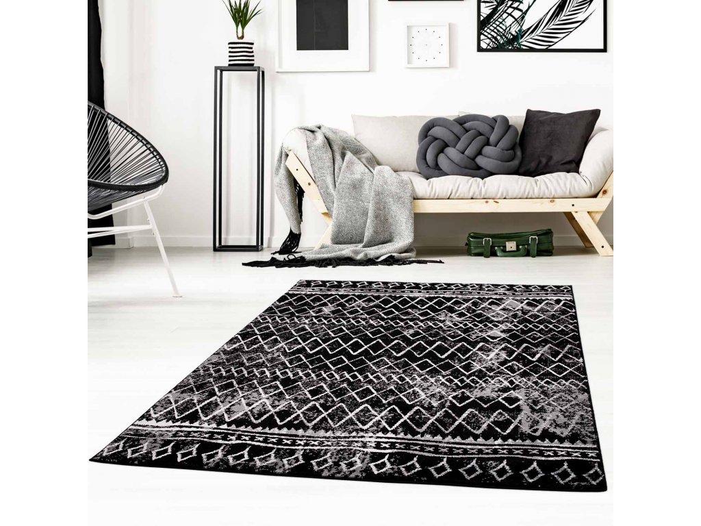 Moderný koberec TIMELESS - 7547 čierno biely - dekorstudio.sk