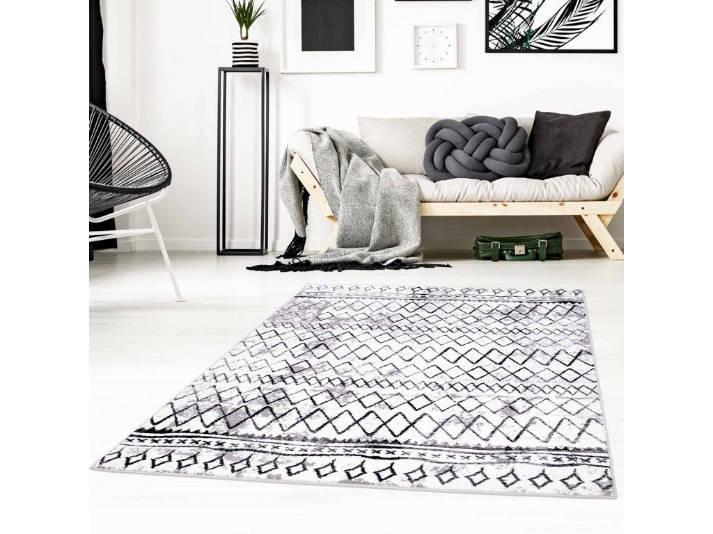 Moderný koberec TIMELESS - 7547 sivo biely