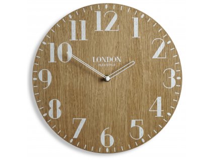 Moderné drevené hodiny EKO London Retro Dub 30cm