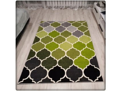Moderný koberec SUMATRA - Zelený marocký vzor