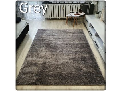 Jednofarebný koberec Super SOFT sivý