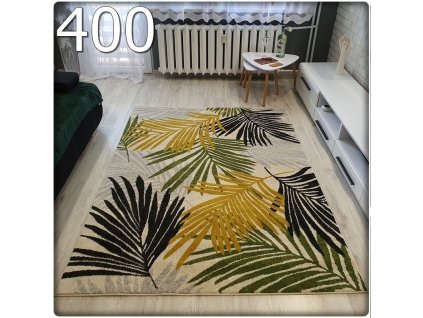 Moderný koberec GARDEN so vzorom listov 400
