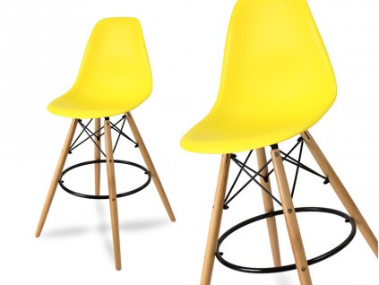 Dizajnová barová stolička ENZO žltá