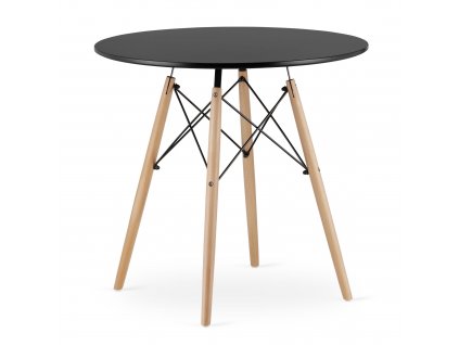 Okrúhly jedálenský stôl 80cm - čierny