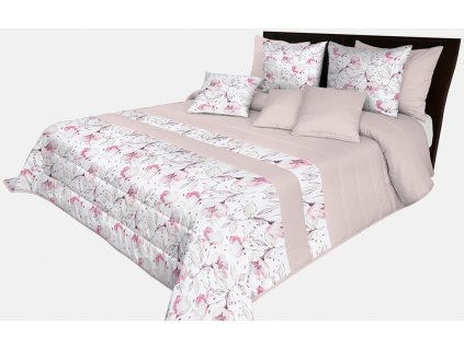 Prešívaný prehoz na posteľ NMO-006 v ružovej farbe
