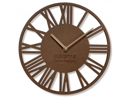 Moderné drevené hodiny EKO Loft Piccolo hnedé