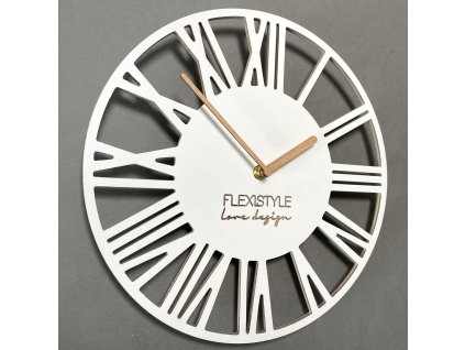Moderné drevené hodiny EKO Loft Piccolo biele