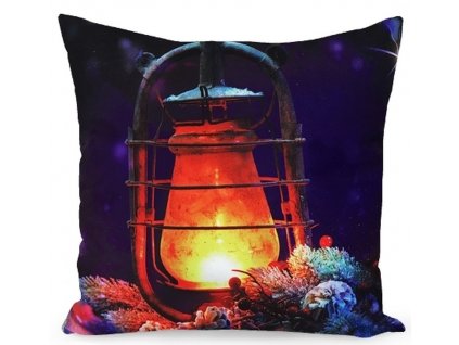 Zamatová dekoračná obliečka na vankúš s vianočným motívom JCL-169