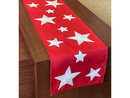 Vianočný behúň na stôl OS-278-B v červenej farbe
