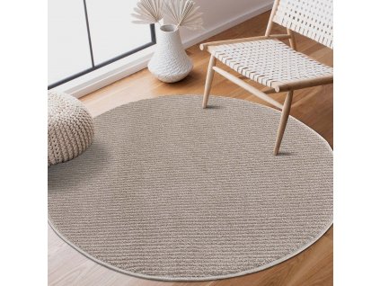Okrúhly jednofarebný koberec FANCY 900 - béžový