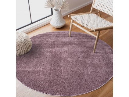 Okrúhly koberec s dlhým vlasom SOFTSHINE svetlo fialový