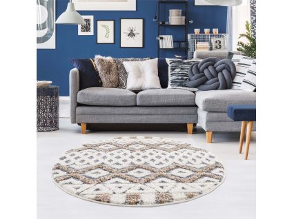 Moderný okrúhly koberec FOCUS 3050 sivý