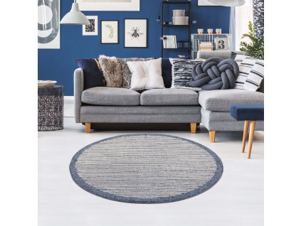 Moderný okrúhly koberec ART 2231 modrý
