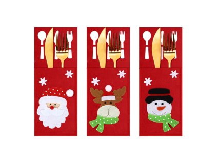 Vianočný obal na príbor KF333 - sada 3 kusy