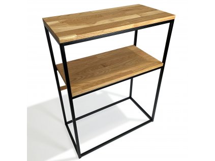 Konzola LOFT dubová 60x80x30cm dvojpolicová