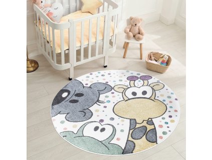 Detský okrúhly koberec ANIME so zvieratkami vzor 913 1