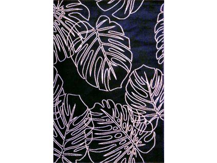 Moderný koberec LIGHT FROST Monstera 140 x 200 cm, modrý + DARČEK