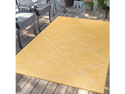 Šnúrkový koberec PALM B3075A žltý